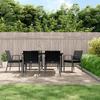 VidaXL Garden Dining Set 7 Pcs Cushions Wicker Steel 3186980