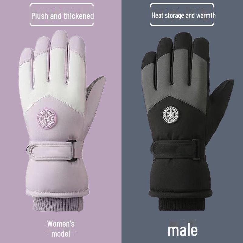 Unisex Winter Ski Gloves: Thick, Warm, Waterproof, Touchscreen-Compatible for Outdoor Riding and Motorcycling