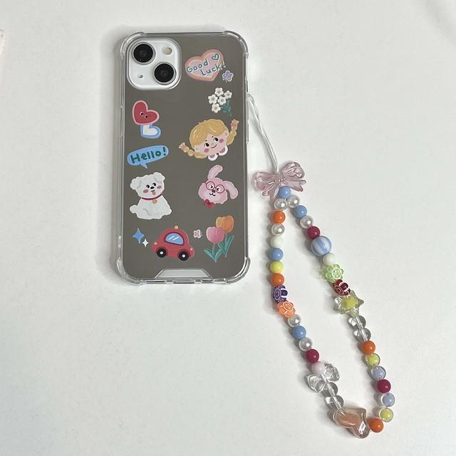 Ins зеркало хороший автомобиль цветок девушка кролик собака мультфильм браслет милый чехол для телефона для Iphone 11 12 13 14 Pro Max 7 8 Plus Xsmax X Xr