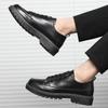 Black Social Shoe for Men Round Toe Leather Casual Dress Shoes Man High Quality Fashion Business Gentleman 2024 Style Footwear