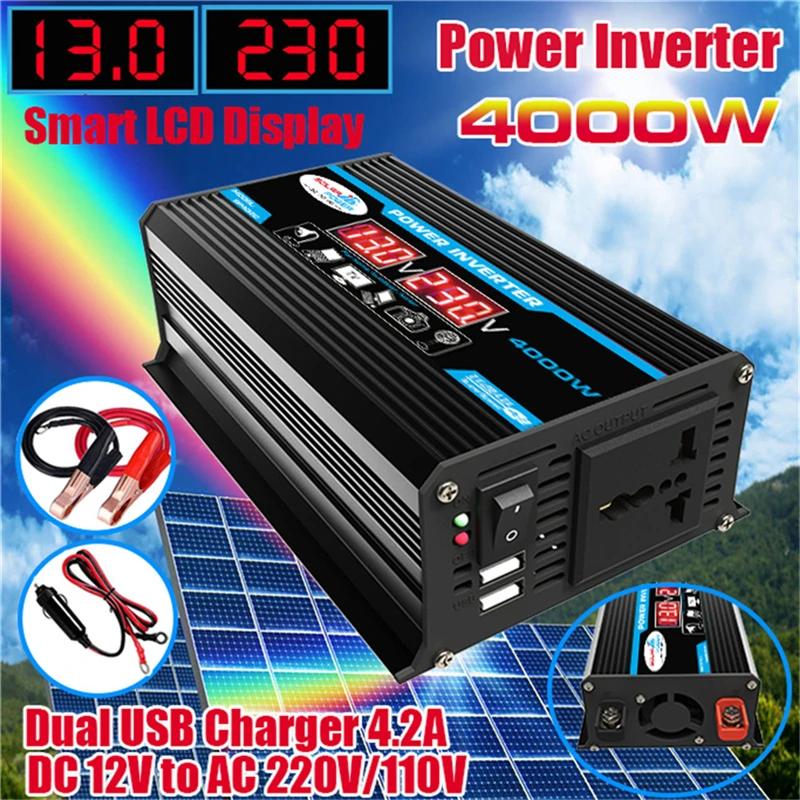 12V To 110V/220V Solar Panel System 12V Solars Panels Battery Charge Controller 4000W Solar Inverter Complete Power Generation