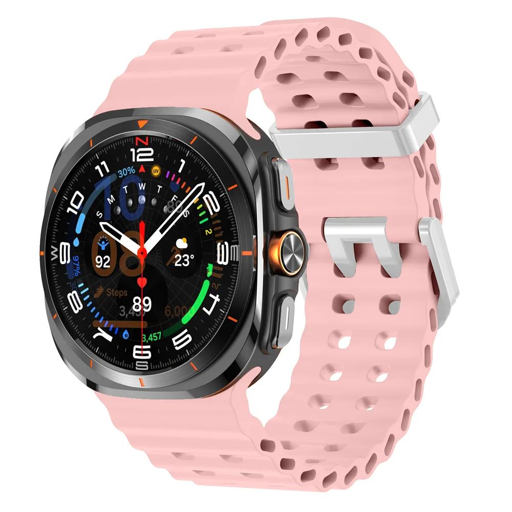 Дышащий силиконовый ремешок для Samsung Galaxy Watch Ultra 47 мм Морской браслет Galaxy Watch Ultra(2025) Ремешок для часов 47 мм