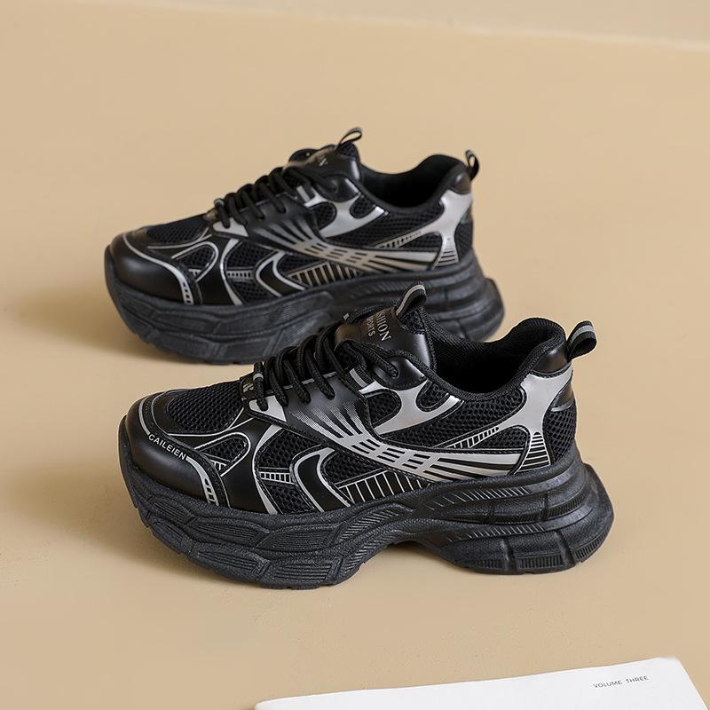Dad shoes women's 2026 autumn new breathable mesh shoes children's thick soles increase height casual running sneakers women