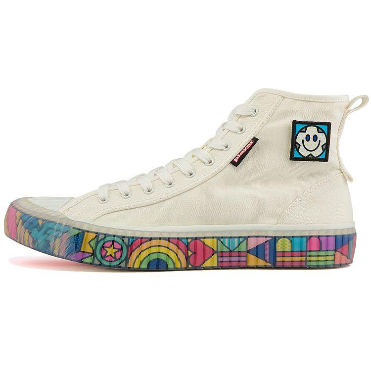 Craig & Karl X Kappa Модные износостойкие прочные высокие кеды Унисекс кроссовки Бело-кремовый Радужный K0BX5VS17D-012A