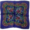 70*70cm Gold Thread Russian Style Floral Print Square Scarf