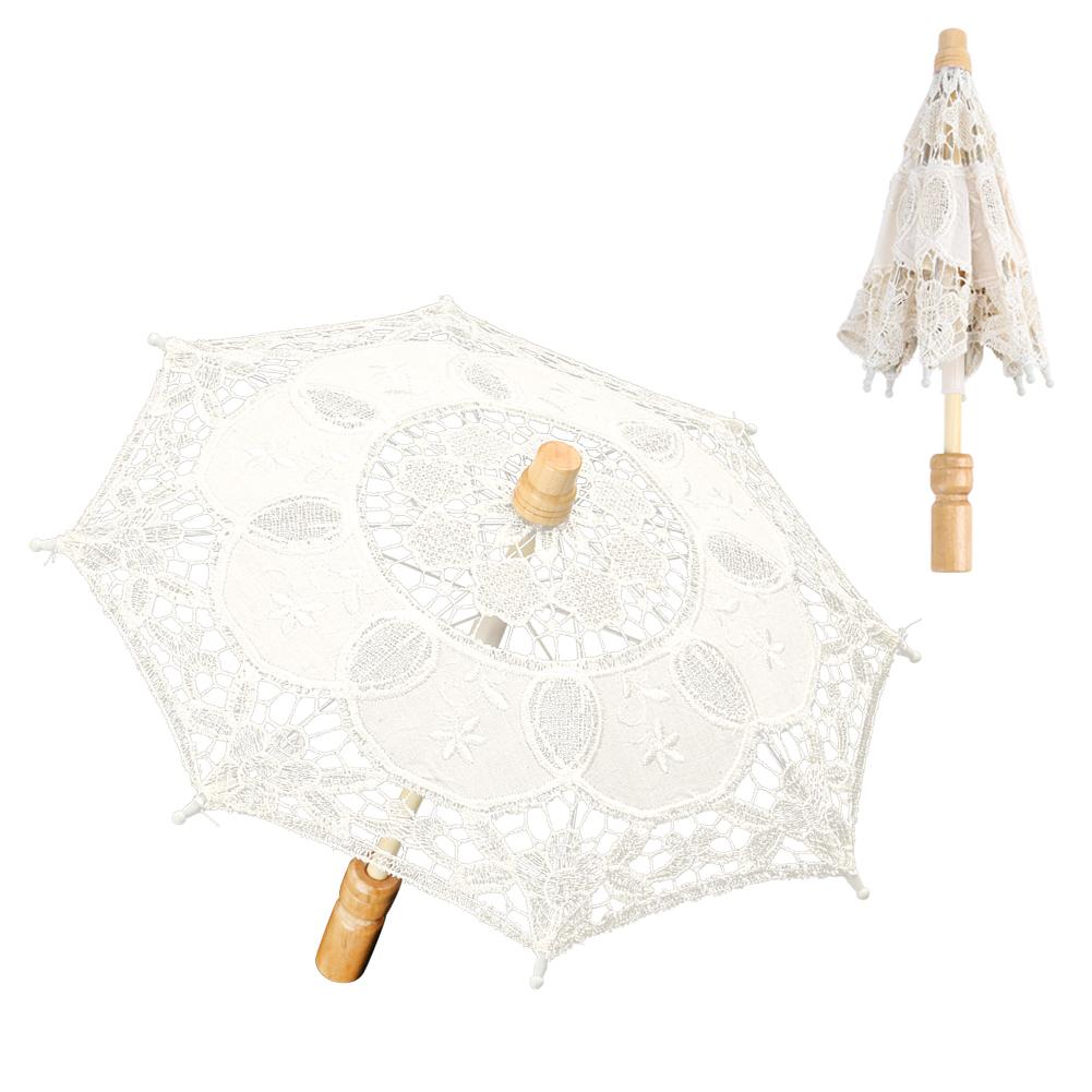 Красивый зонт для рукоделия, небольшого размера, сценический кружевной зонт, украшение для свадьбы, бежевый, маленький