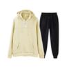 Мужская однотонная толстовка с длинным рукавом и длинными брюками, комплект из спортивной толстовки с капюшоном и воротником-стойкой + спортивные штаны