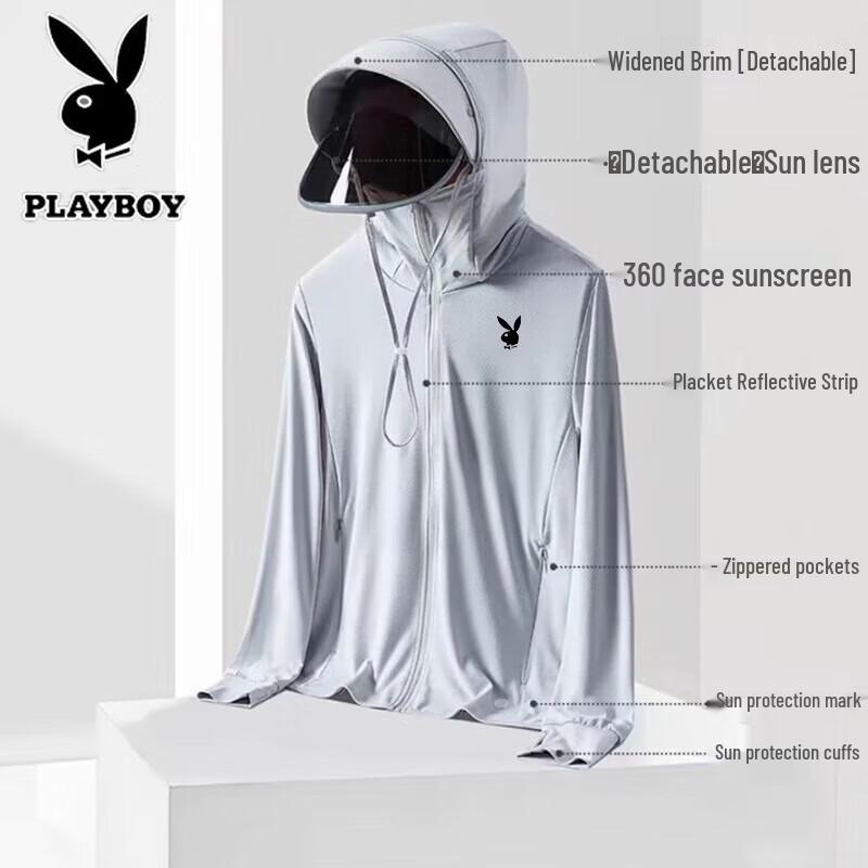 PLAYBOY Мужская легкая куртка с капюшоном для защиты от солнца