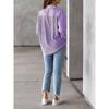 Женская мода повседневная весна осень полосатый принт длинный рукав воротник поло блузки и рубашки
