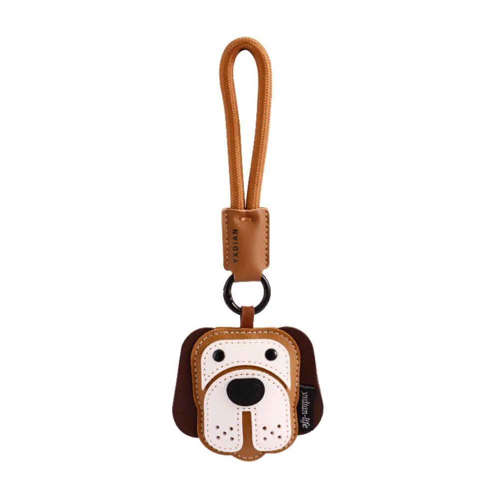 Cartoon Puppy Car keychain Leather Small Pendant New Bag Charm Birthday Gift