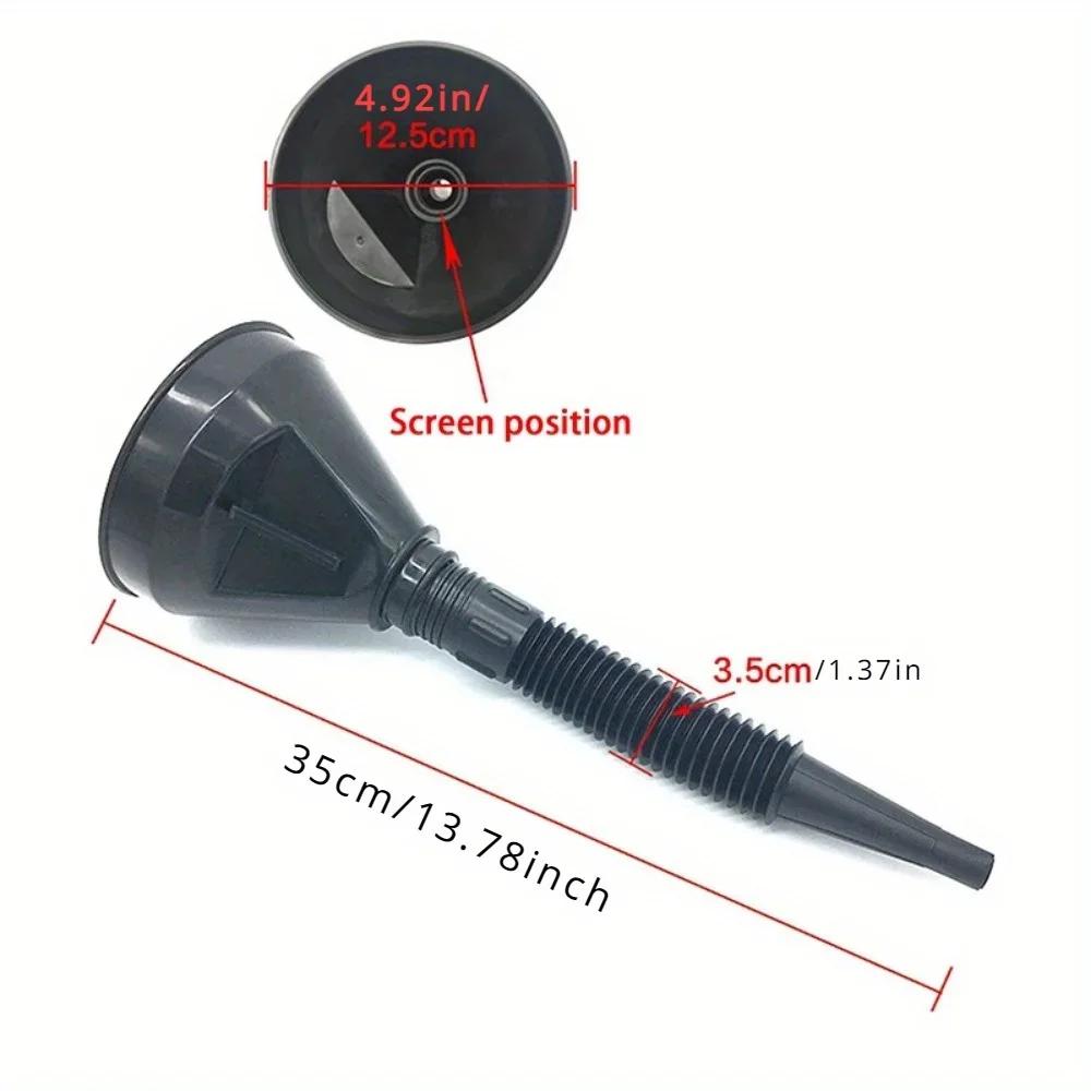 1 шт. воронка для заправки двигателя с фильтром для автомобиля, мотоцикла, грузовика, масляного, бензинового, заправочного фильтра, удлинительная труба, шланг, воронки, инструмент