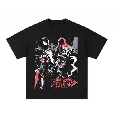 Authentic 2026 Summer Collection New Venom SpiderUnisex Pattern LargeSized Unisexs Loose Casual Pure Cotton TShirt