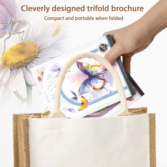 Портативный альбом для гуаши, трехстворчатый дизайн, набор акварельных листов с 12 ячейками для красок, эргономичная кисть, арт-набор для снятия стресса