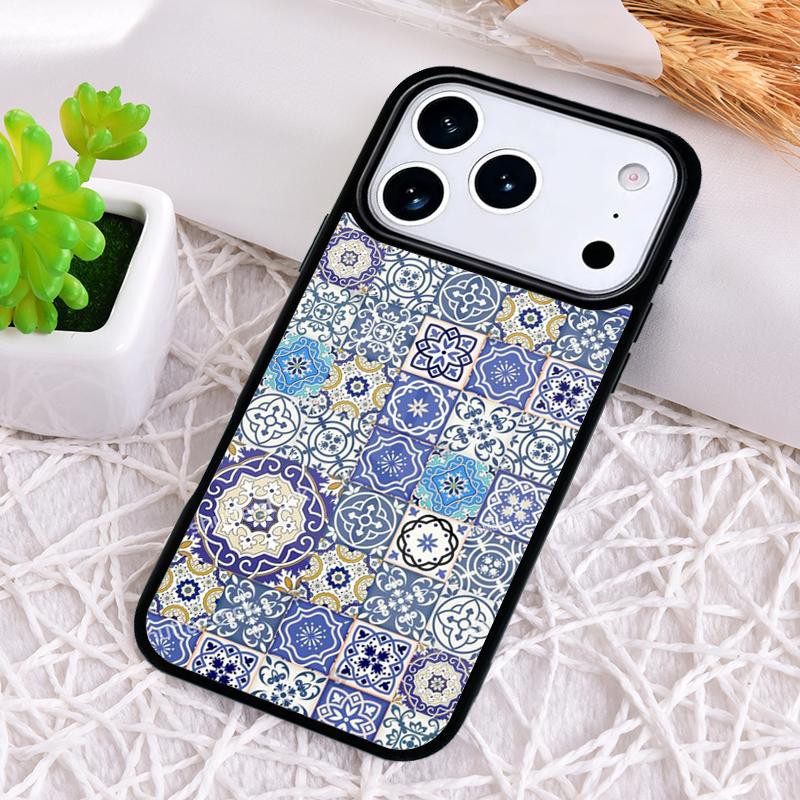 Арт Чехол для телефона с декоративной марокканской плиткой для iPhone 17 Air 16 15 11 12 14 13 Pro Max Ударопрочный чехол