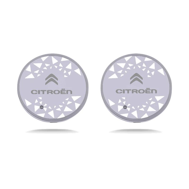AJFJ2 Citroen LED Car Cup Holder Mat 7 Color Light Pad For Citroen C1 C2 C3 C4 C5 C-Elysee Berlingo Cactus Auto Interior Accessories