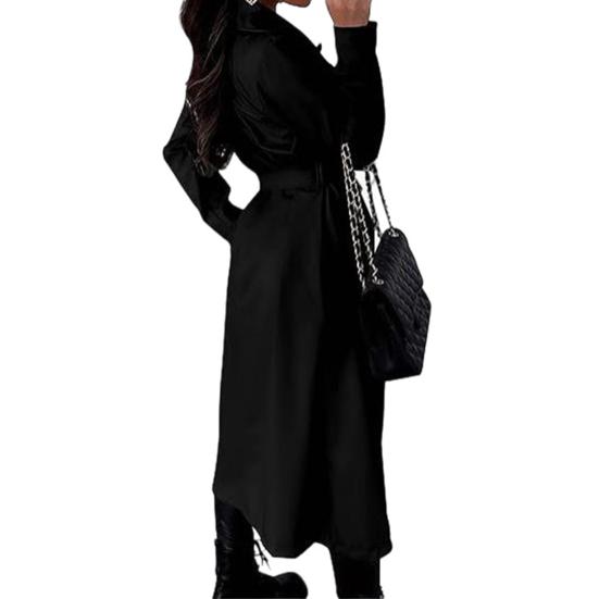 Зимняя женская куртка с поясом на шнуровке, длинные рукава, карманы, ветровка, двубортное пальто, теленок