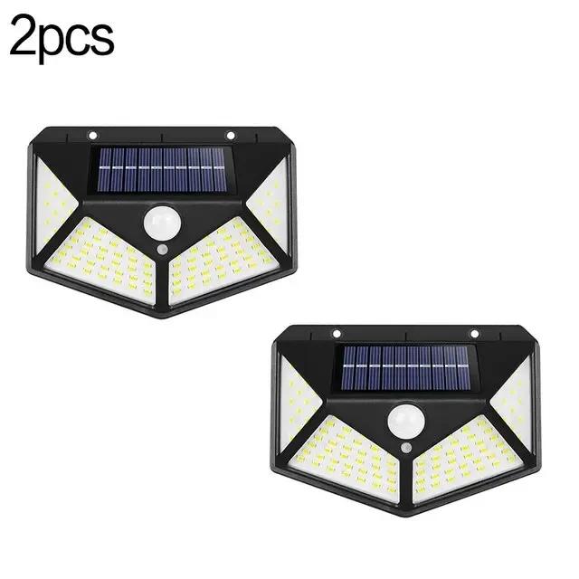 100 LED Solar Wall Lights Outdoor Solar Lamp Waterproof Motion Sensor Solar Powered Sunlight Street Light for Garden Decoration