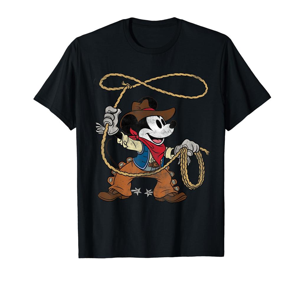 Disney Mickey Mouse Cowboy Costume Western Vintage Style T-Shirt