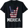 Футболка унисекс в стиле ретро с американским флагом Merica Rock Sign 4 июля