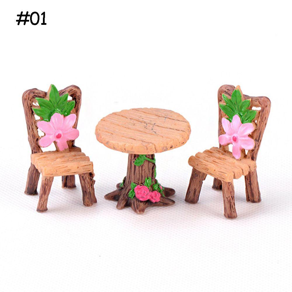 Декор Craft Мини-украшения Миниатюрный стол и стулья Сказочный сад Ландшафтный кукольный домик Аксессуары