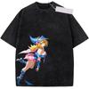 Washed Tee YuGiOh Anime Dark Magician Girl T Shirt Washed Oversized Tshirt For Men s Clothing Summer Cotton Tees Tops Printed Tshirt oversize2