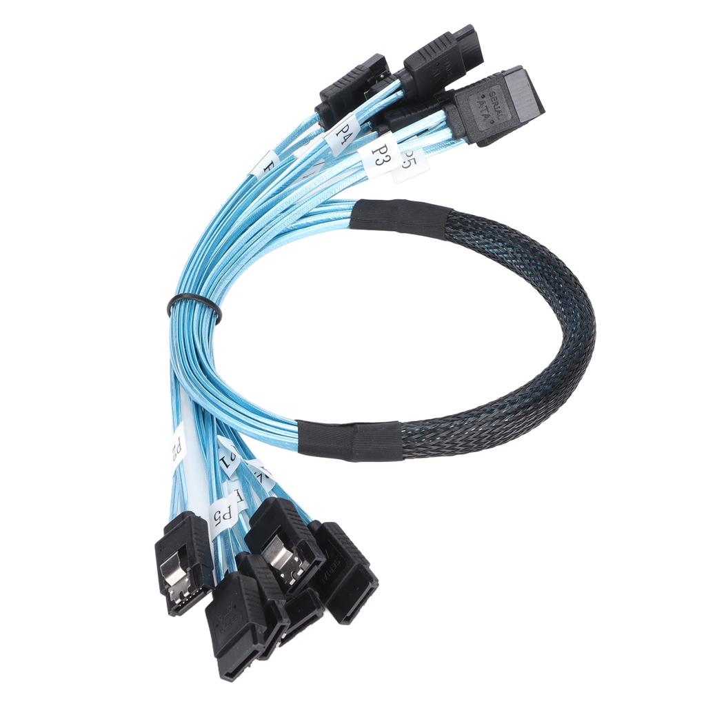 SATA Cables 7 Pin Fast Speed 6Gbps Mini Use Easily 6 Wires High Speed SATA Cable Set for Computer