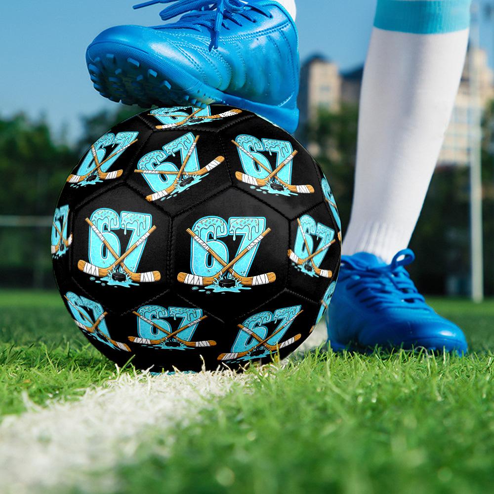 Summer Ice Cream Number 67 Size 5 Soccer Balls, High-Quality, Anti-Slip, Protective Football, a Unique Gift Suitable for Birthdays, Christmas
