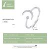 BAMOER Genuine 925 Sterling Silver Guardian Luna Adjustable Finger Ring for Women Geometric Ring Fine Jewelry Engagement Gift