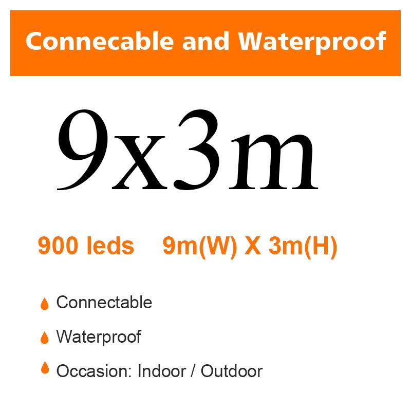 Светодиодные гирлянды-феи для улицы, водонепроницаемые, водопад, уличная гирлянда, шторные огни для патио, рождественское украшение для свадебной вечеринки