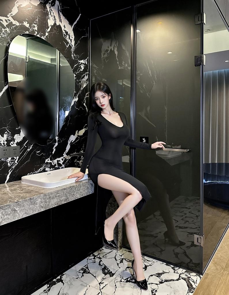 Sex underwear sexy split perspective cheongsam celebrity nightclub uniform free stepmother dress dress