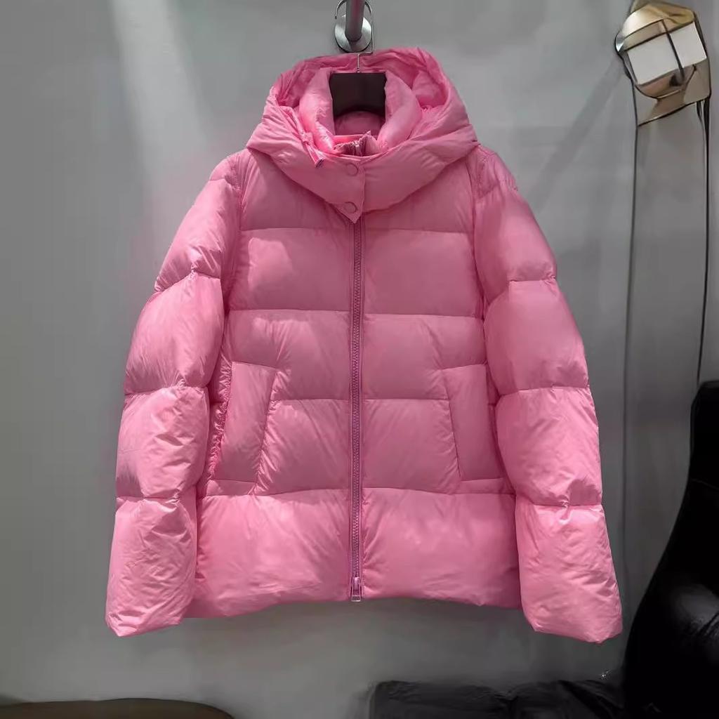Big-name shopping malls in autumn and winter new A-shaped version loose hooded medium and long thickened down jackets women's tide
