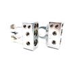 Pair silver Tone Car Postive Negative Battery Terminals Clamp 2 4 8 Gauge Car