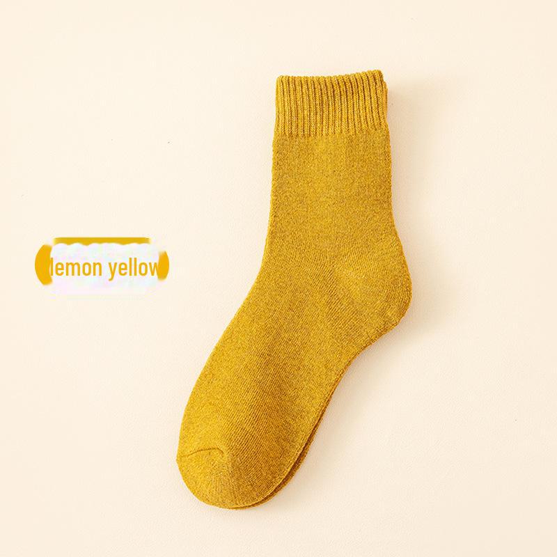 Men's and Women's Thick Terry Mid-Tube Socks for Autumn and Winter - Plus Velvet Warm Heating Socks