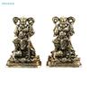 Mini Brass God Of Wealth Figurine - Zhao Gongming Statue Feng Shui Wealth Decor  Desktop Ornament