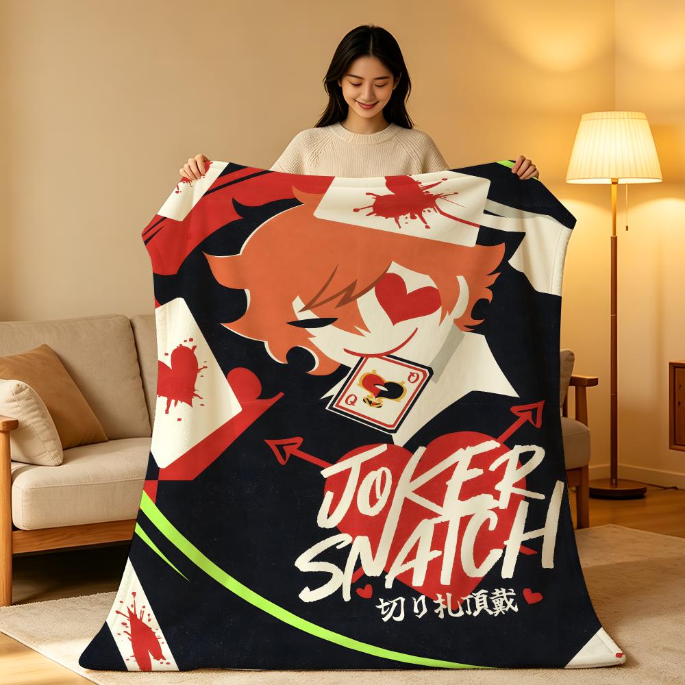 Game T-Twisted Wonderland Jamil Viper Anime Design Throw Soft Warm Flannel Blanket Lightweight for Sofa Bed Couch Travel Adults