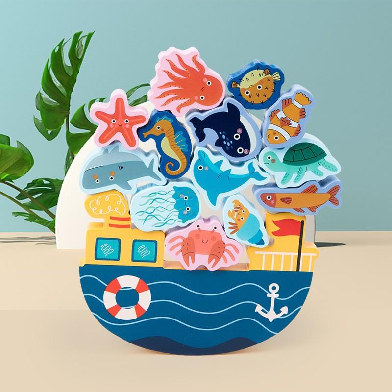 Деревянная игрушка для детей 3D Балансир Стройка Cute Food Животное Дерево Падающая Башня Образовательные игрушки для детей