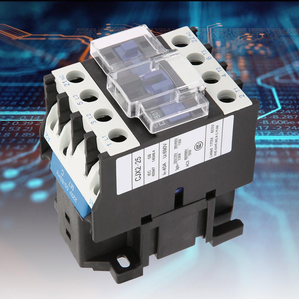 CJX2-2501 High Sensitivity Industrial Electric AC Contactor 220V 25A