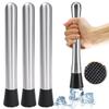 Multifunction Stainless Steel Crushed Ice Hammer Crushed Popsicle Sticks Cocktail Ice Cube Crusher Fruit Muddle Pestles Bar Tool