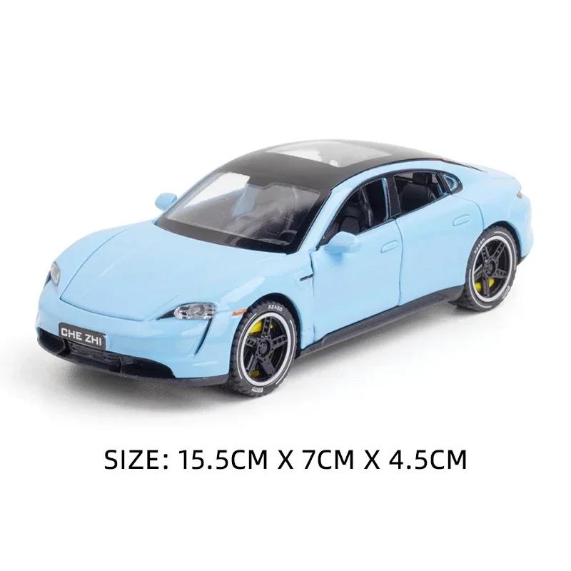 Масштаб 1:32 911 Targa Taycan Модель автомобиля Игрушка Металл Литье под давлением Резиновые шины Миниатюрные модели суперкаров Подарки на день рождения Для взрослых