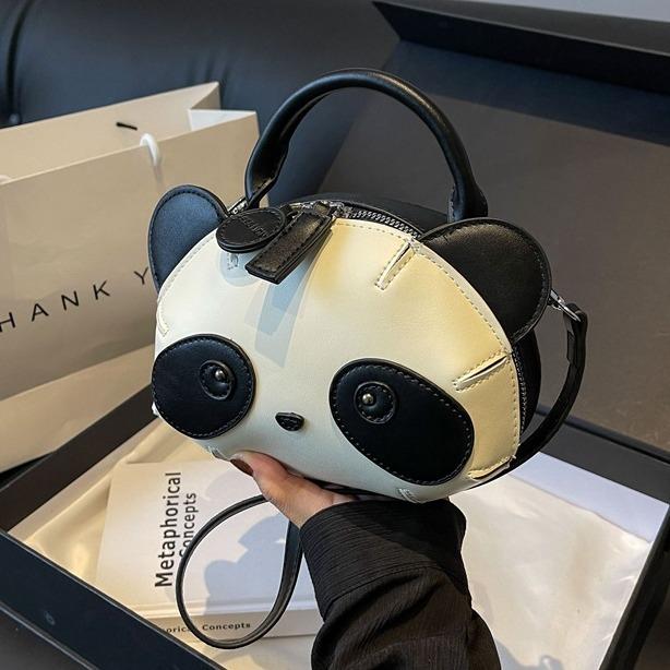 Сумка-кошелек с косым ремешком на одно плечо Panda, корейская версия простой и универсальной сумки-кошелек с косым ремешком, симпатичная сумка для студента, детская сумка 2024 года