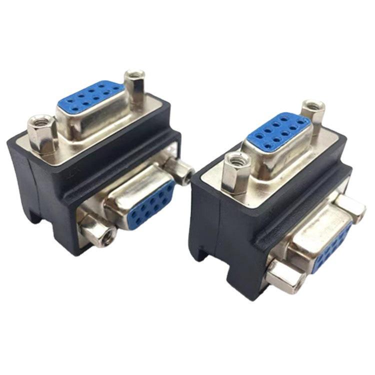 RS232 DB9P Последовательный порт 9-контактный female-to-female Угловой адаптер 90°