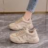 Sneakers Women's 2024 New Spring and Autumn High-end European Thick-soled Popular Students Show Feet Small High-top Dad Shoes