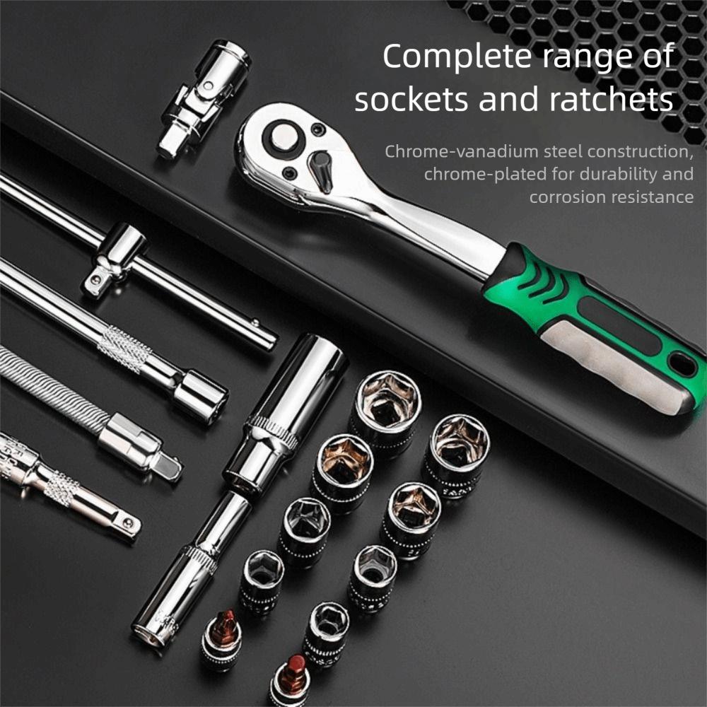 24/72 Tooth Auto Repair Tools Extension Bar Car Repair Tools Ratcheting Wrench Set Household Use