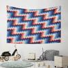 Geometric Zigzag Pattern In Blue & Red Pattern Wall Hanging Tapestry Decorative Tapestry Home Decor for Bedroom and Living Room