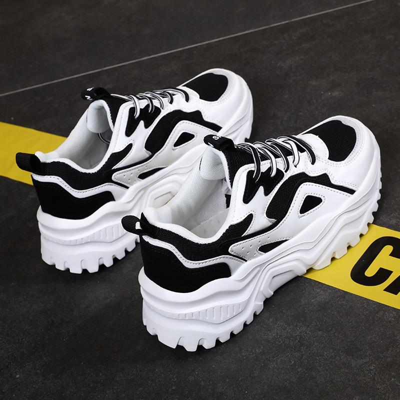 Женская обувь на высоком каблуке с толстой подошвой, весенне-осенняя женская резиновая легкая спортивная обувь для бега на открытом воздухе для фитнеса и улицы