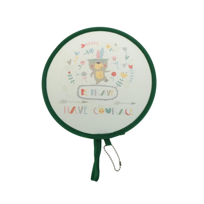 1Pc Portable Round Japanese Style Folding Fans Hand Fan
