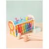 Hammer Game and Xylophone Children's Montessori Toy 4-in-1 Wooden Toy Motor Skills Cube with Knocking Bench Children's Toy Hammer Game for Gift