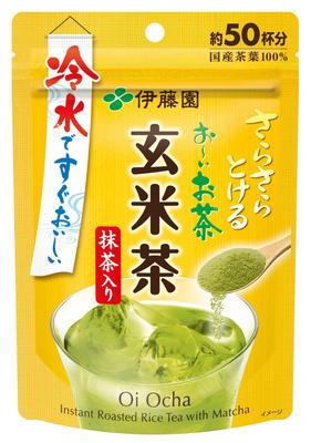 Itoen Oi Ocha Порошковый чай с коричневым рисом, 40 г, пакет с застежкой-молнией, с матча