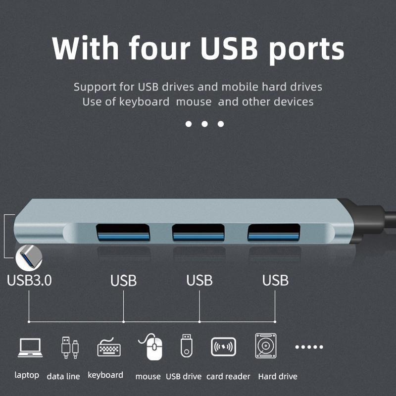 Автомобильный USB-хаб на 4 порта, высокоскоростной, Type C, мульти-разветвитель, адаптер, аксессуары для Opel Corsa Astra Insignia Vectra Zafira Meriva Mokka