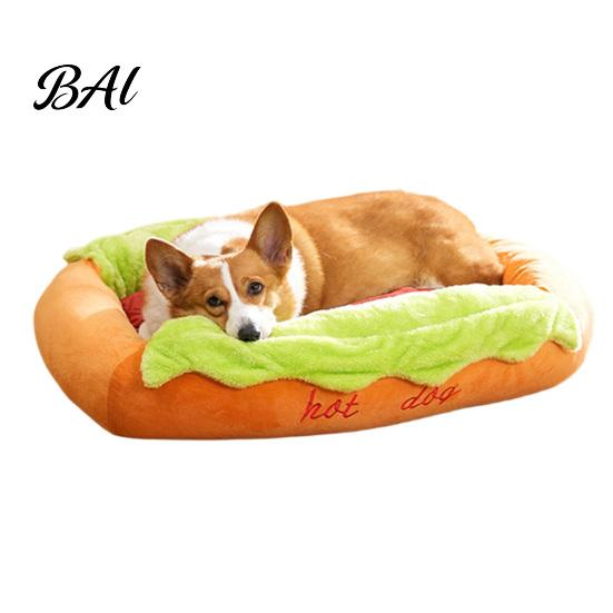 Washable Cat Nest Hot Dog Pet Bed, Removable Mat, Cozy Plush Playful Animal Bed Cute for Small Dogs Cats Indoor Use Cover
